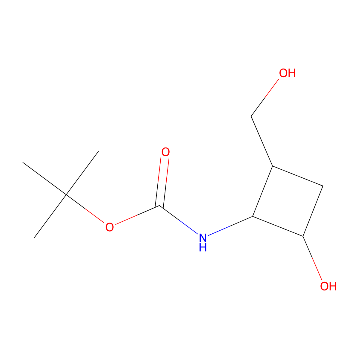 rac-tert-butyl N-[(1R,2S,4R)-2-hydroxy-4-(hydroxymethyl)cyclobutyl]carbamate molecular structure, CAS 3026598-79-5