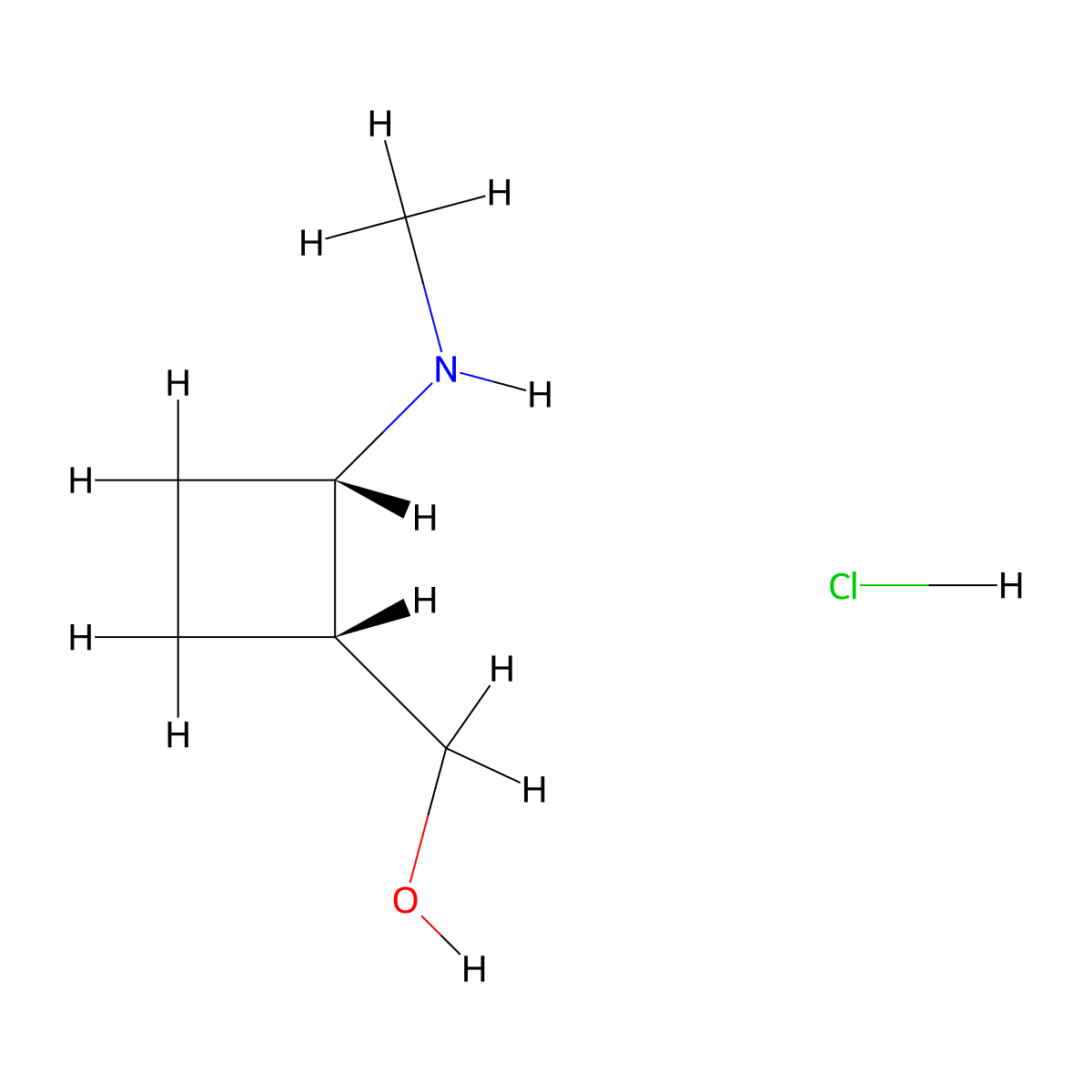 rac-[(1R,2S)-2-(methylamino)cyclobutyl]methanol hydrochloride molecular structure, CAS 3026598-85-3