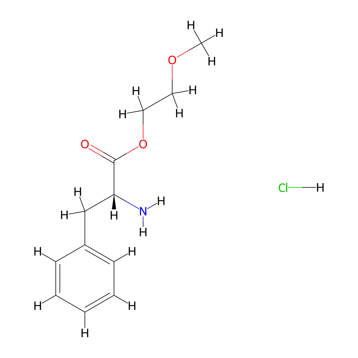 (R)-2-Amino-3-phenyl-propionic acid 2-methoxy-ethyl ester hydrochloride molecular structure, CAS 3026598-96-6