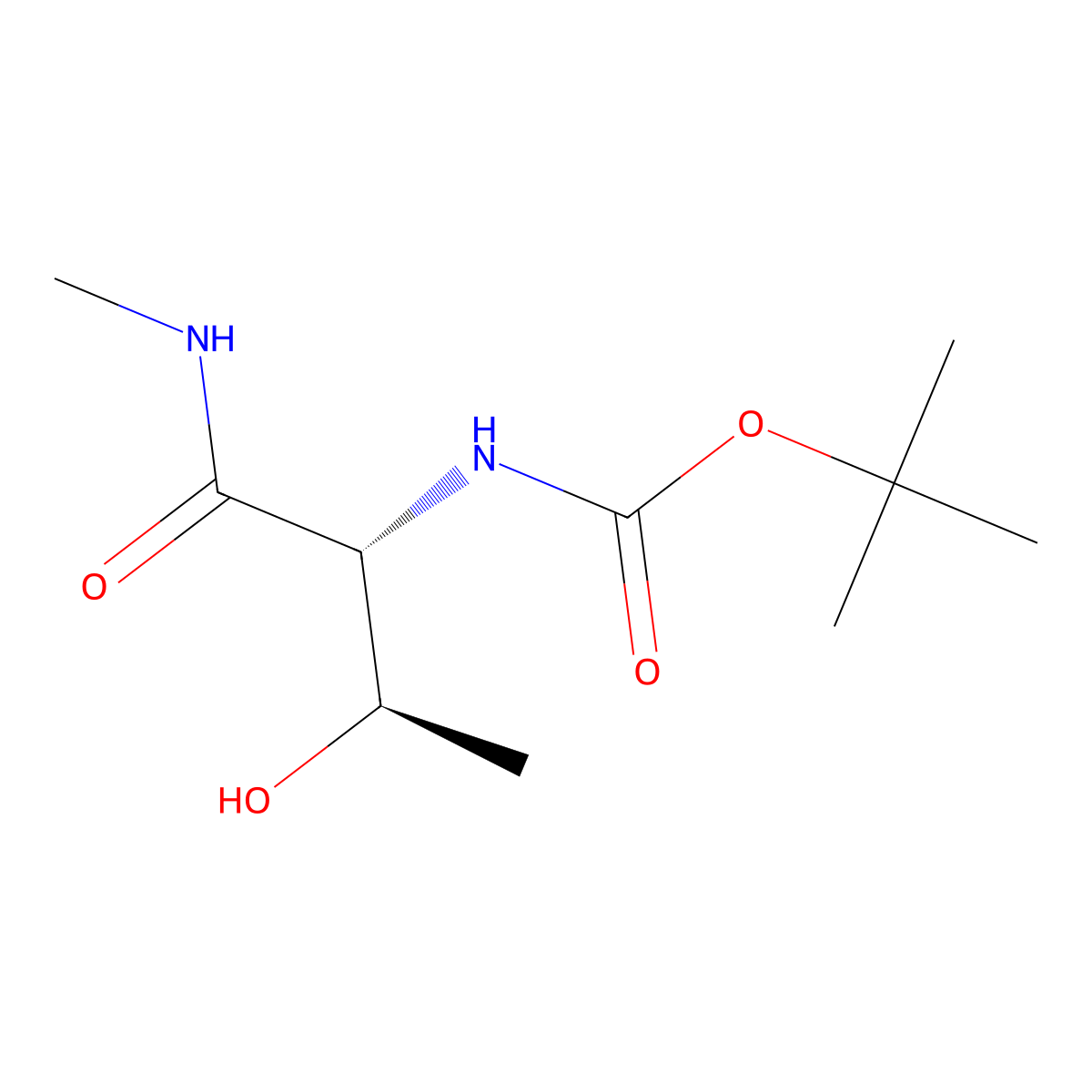 Tert-butyl ((2R,3R)-3-hydroxy-1-(methylamino)-1-oxobutan-2-YL)carbamate molecular structure, CAS 3026598-98-8