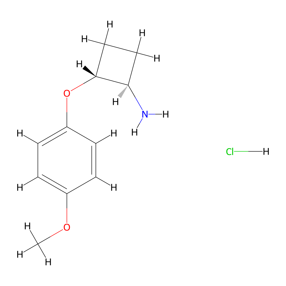 rac-(1R,2R)-2-(4-methoxyphenoxy)cyclobutan-1-amine hydrochloride molecular structure, CAS 3026599-09-4