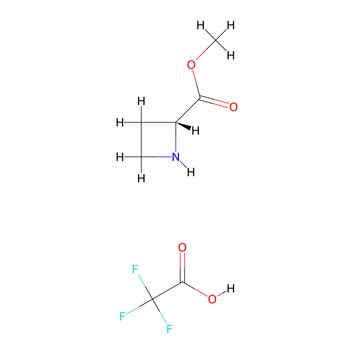 methyl (2R)-azetidine-2-carboxylate, trifluoroacetic acid molecular structure, CAS 3026599-26-5