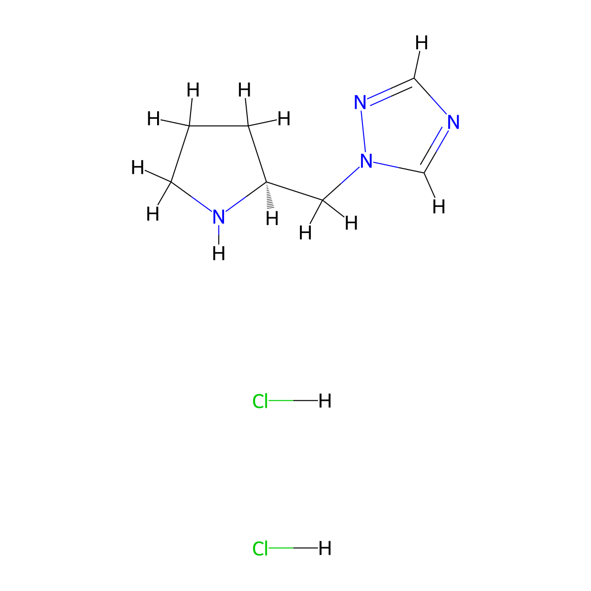 1-{[(2S)-pyrrolidin-2-yl]methyl}-1H-1,2,4-triazole dihydrochloride molecular structure, CAS 3026599-27-6