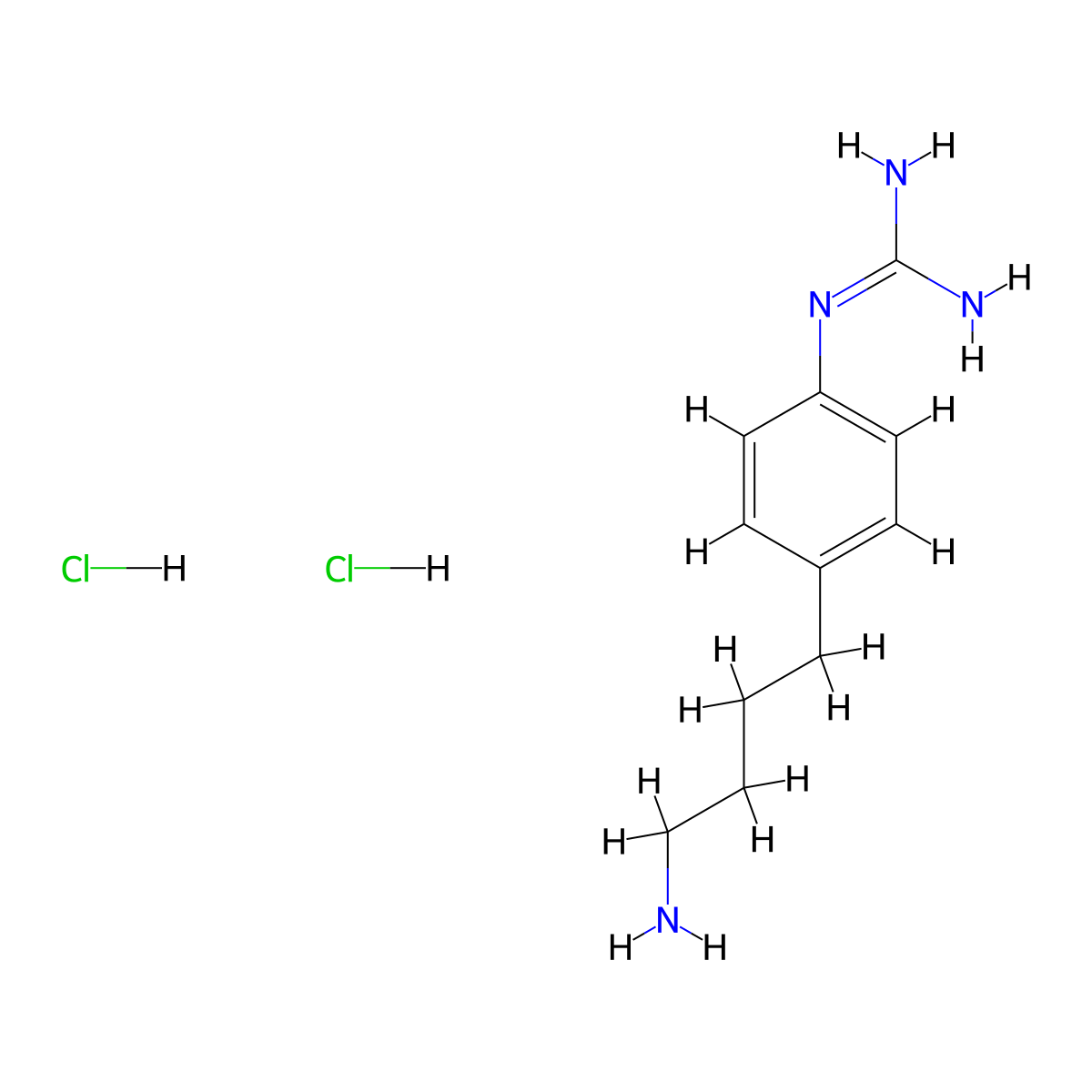 2-[4-(4-Aminobutyl)phenyl]guanidine;dihydrochloride molecular structure, CAS 3026599-86-7