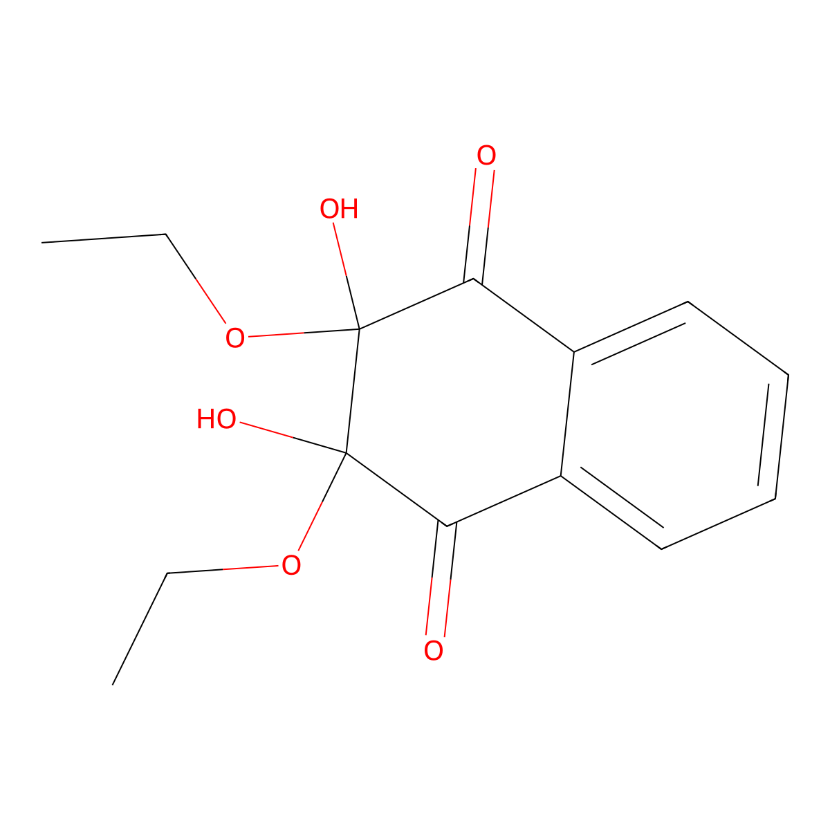 2,3-Diethoxy-2,3-dihydro-2,3-dihydroxy-1,4-naphthalenedione molecular structure, CAS 30266-59-2