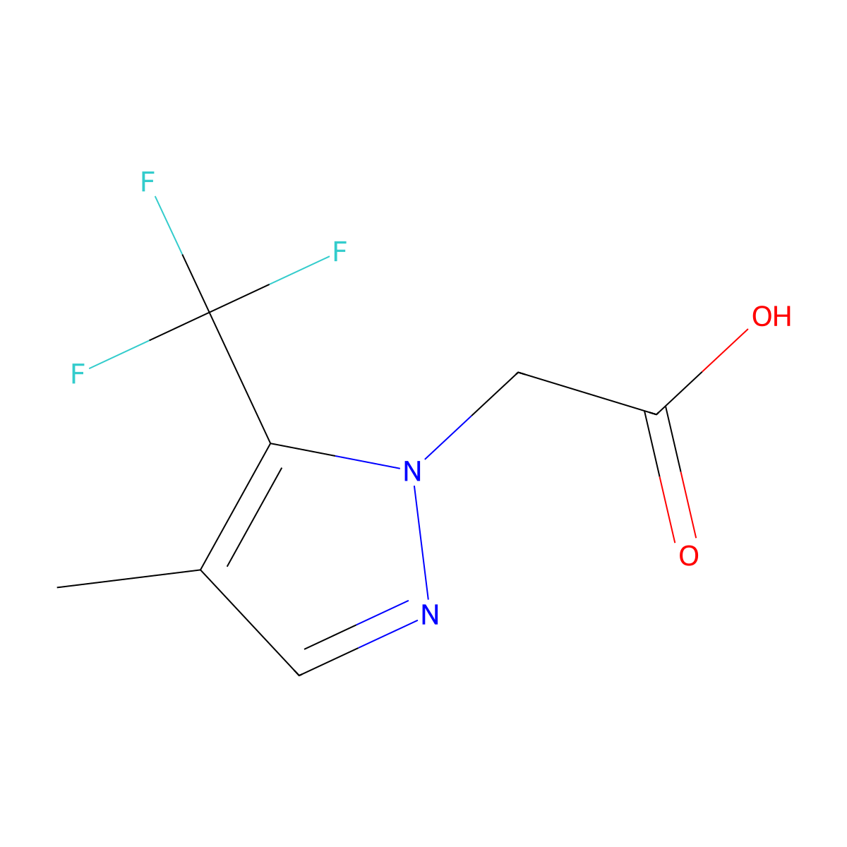 2-[4-methyl-5-(trifluoromethyl)-1H-pyrazol-1-yl]acetic acid molecular structure, CAS 3026650-83-6
