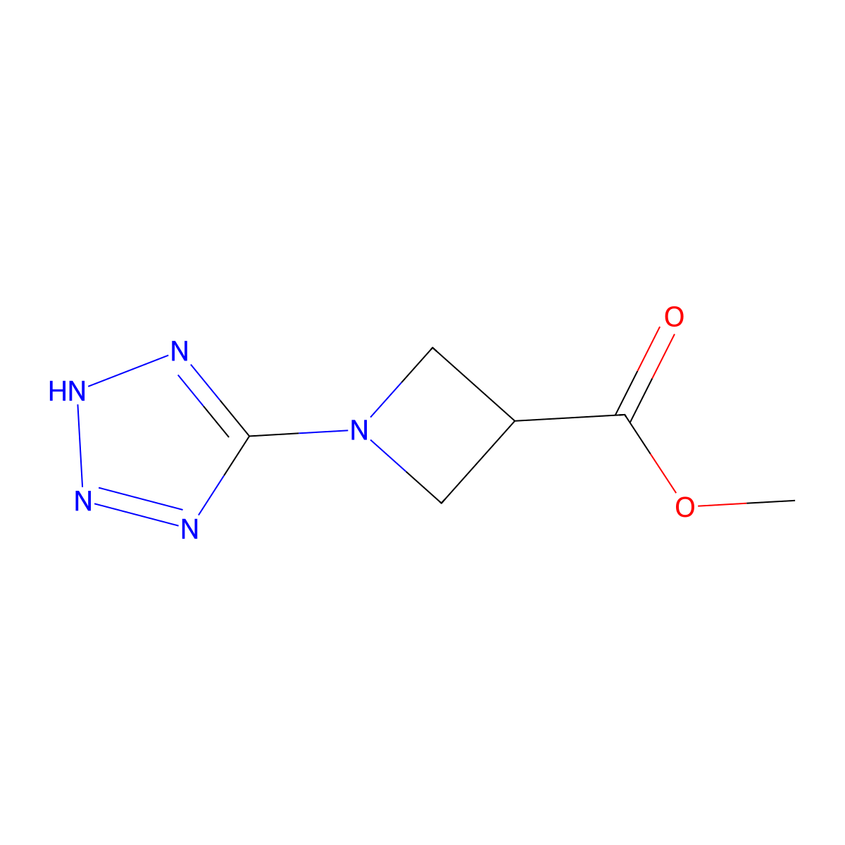 methyl 1-(2H-1,2,3,4-tetrazol-5-yl)azetidine-3-carboxylate molecular structure, CAS 3026650-99-4