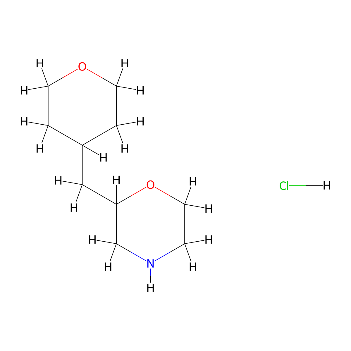 2-[(Oxan-4-yl)methyl]morpholine hydrochloride molecular structure, CAS 3026651-02-2