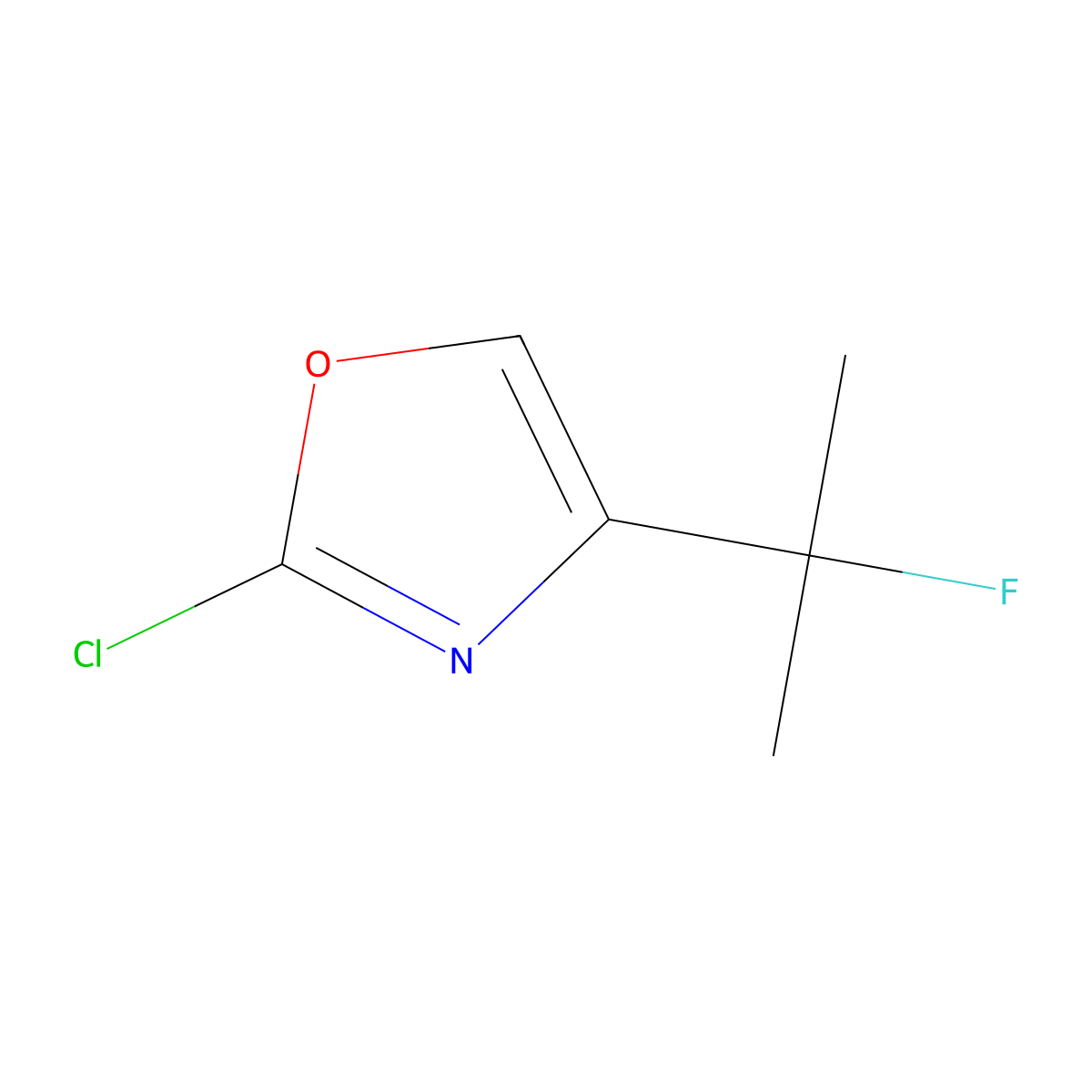 2-Chloro-4-(2-fluoropropan-2-yl)-1,3-oxazole molecular structure, CAS 3026651-05-5