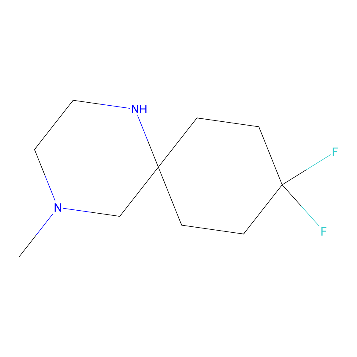 9,9-Difluoro-4-methyl-1,4-diazaspiro[5.5]undecane molecular structure, CAS 3026651-09-9