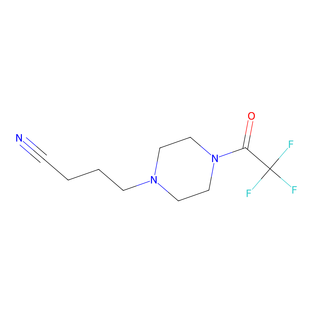 4-(4-(2,2,2-Trifluoroacetyl)piperazin-1-YL)butanenitrile molecular structure, CAS 3026669-95-1