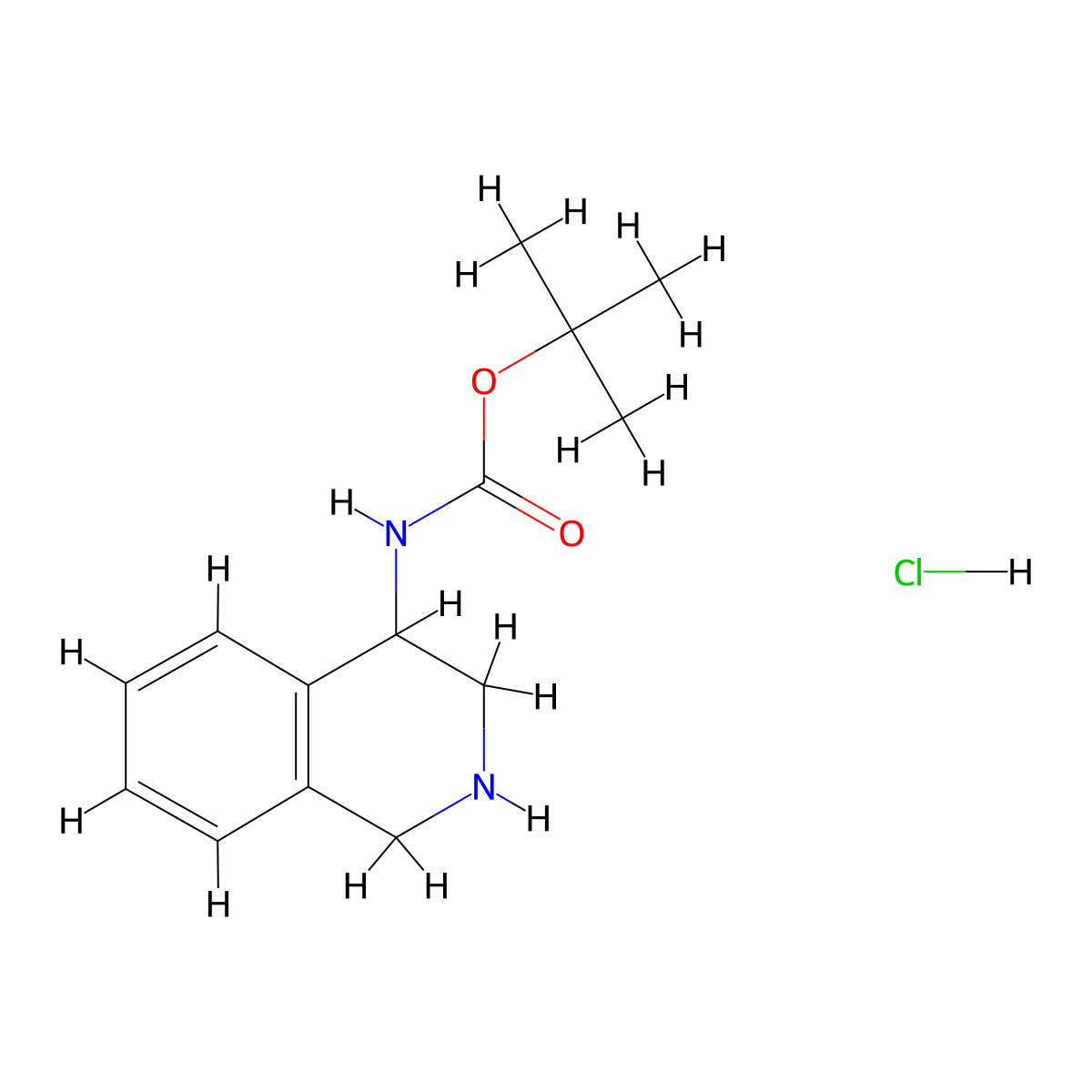 Tert-butyl (1,2,3,4-tetrahydroisoquinolin-4-YL)carbamate hydrochloride molecular structure, CAS 3026669-98-4