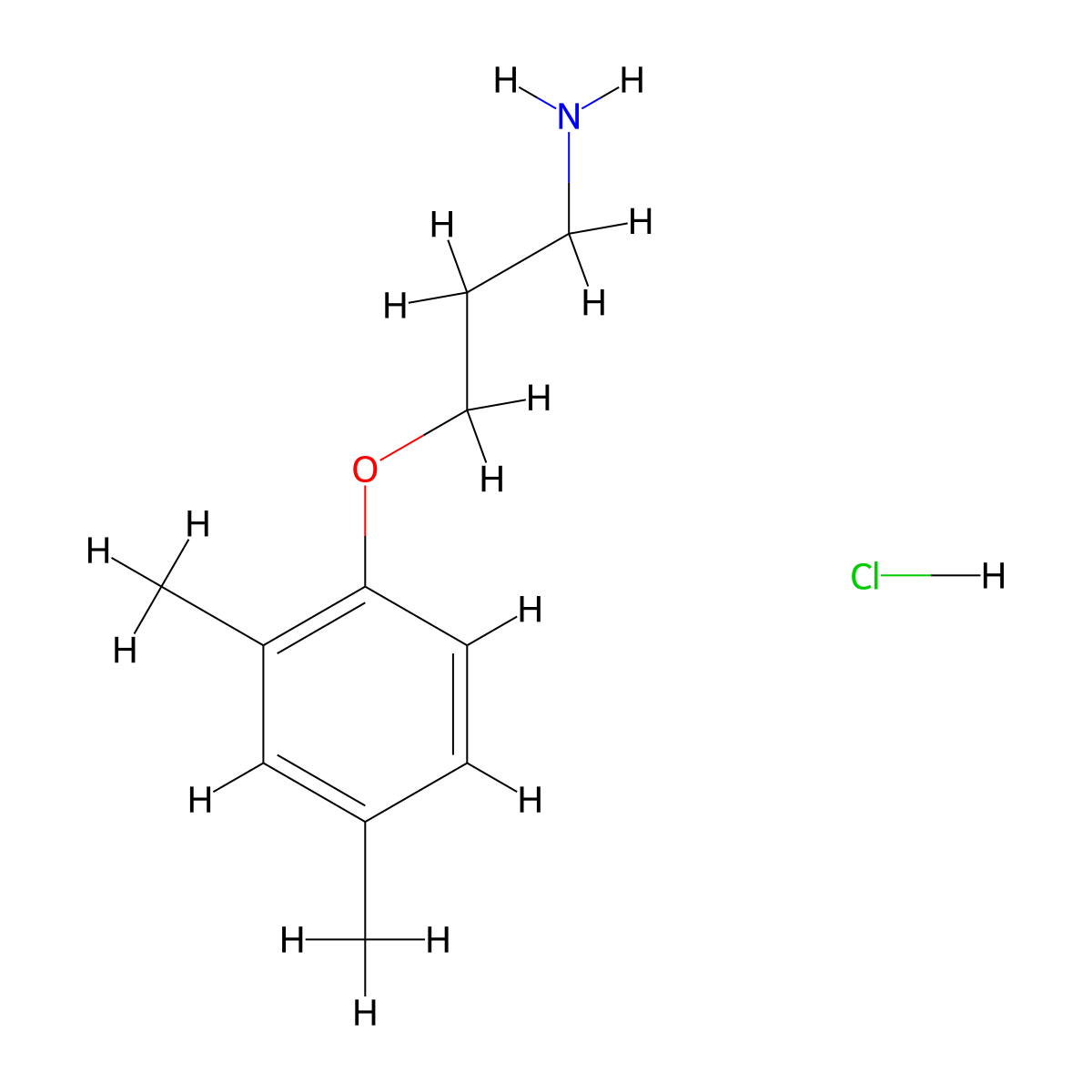 3-(2,4-Dimethylphenoxy)propan-1-amine hydrochloride molecular structure, CAS 3026670-03-8
