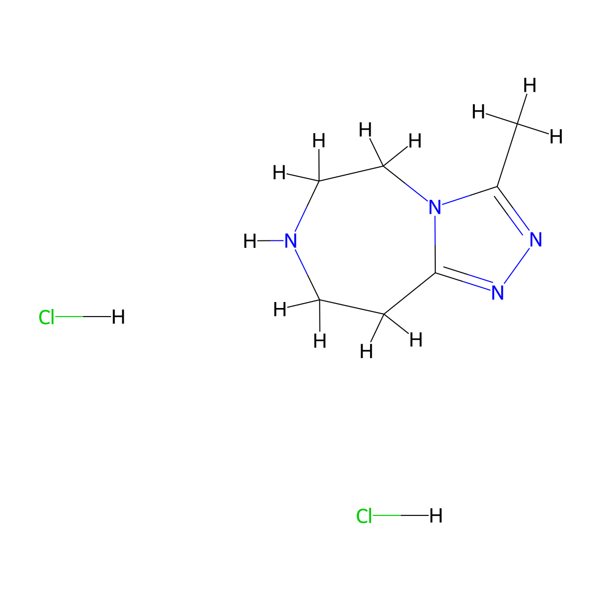 3-methyl-5H,6H,7H,8H,9H-[1,2,4]triazolo[4,3-d][1,4]diazepine dihydrochloride molecular structure, CAS 3026670-04-9