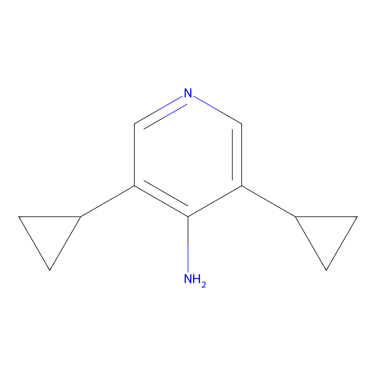 3,5-Dicyclopropylpyridin-4-amine molecular structure, CAS 3026670-05-0