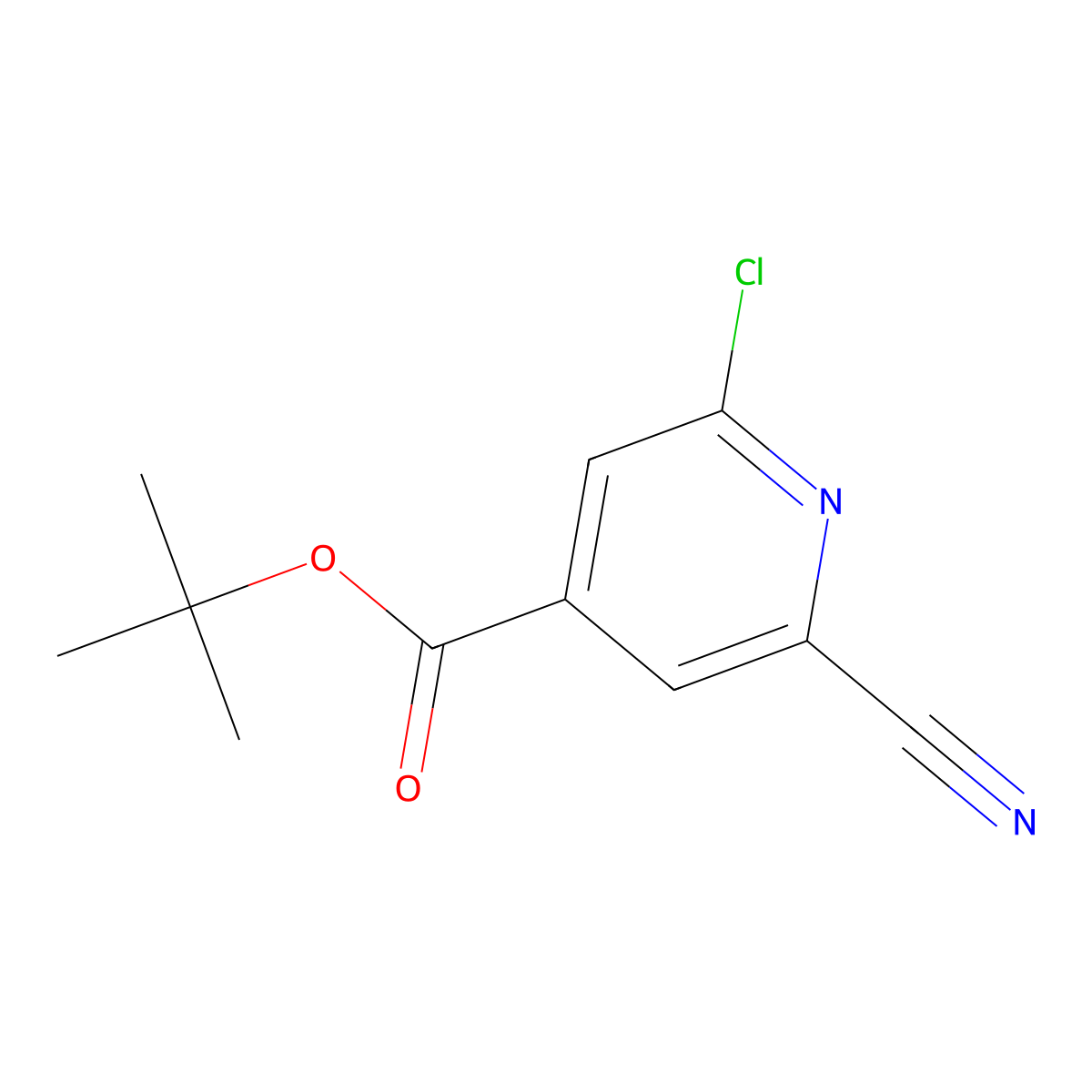 Tert-butyl 2-chloro-6-cyanopyridine-4-carboxylate molecular structure, CAS 3026670-11-8