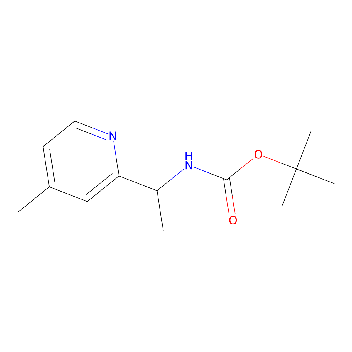 Tert-butyl (1-(4-methylpyridin-2-YL)ethyl)carbamate molecular structure, CAS 3026670-18-5