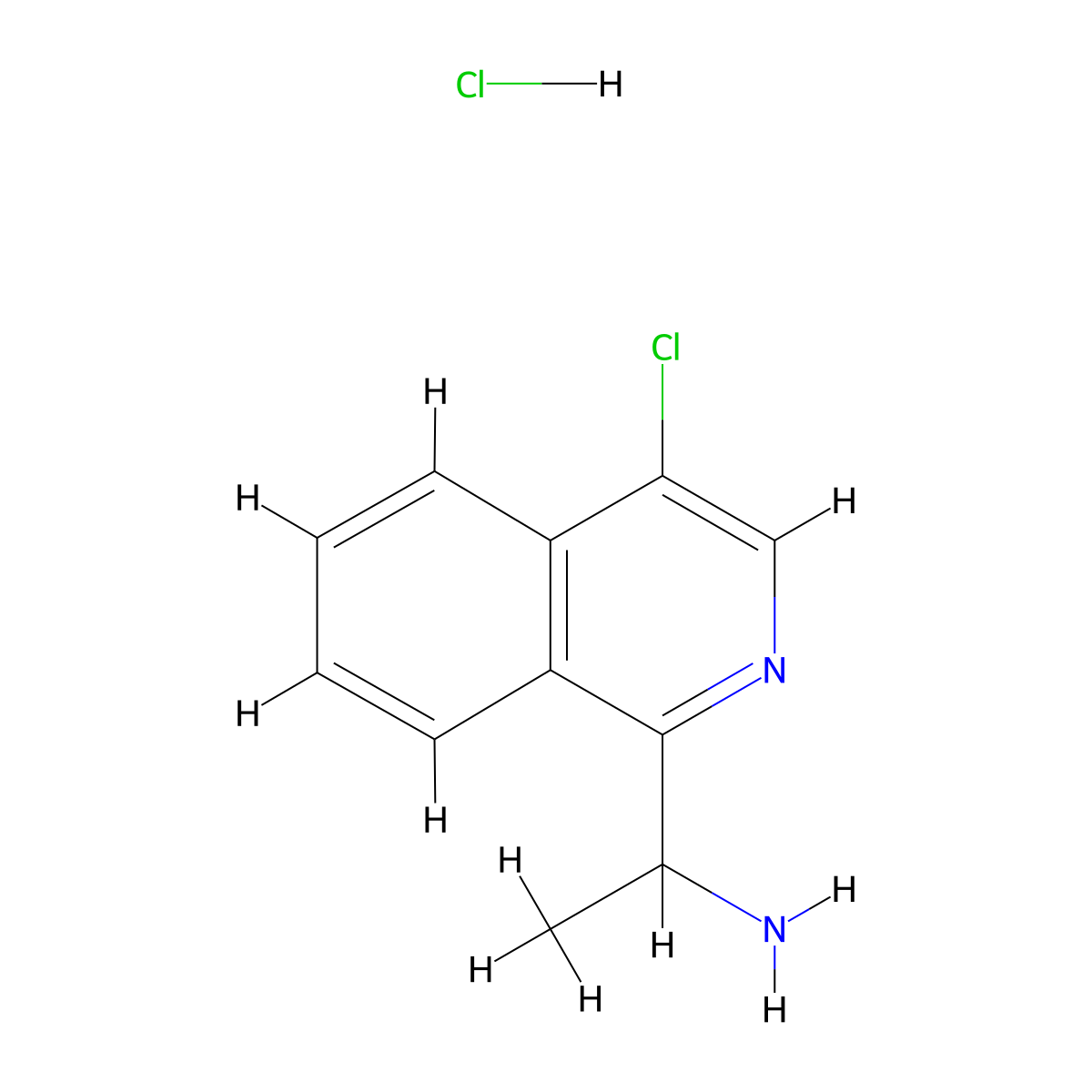 1-(4-Chloroisoquinolin-1-yl)ethan-1-amine hydrochloride molecular structure, CAS 3026670-22-1