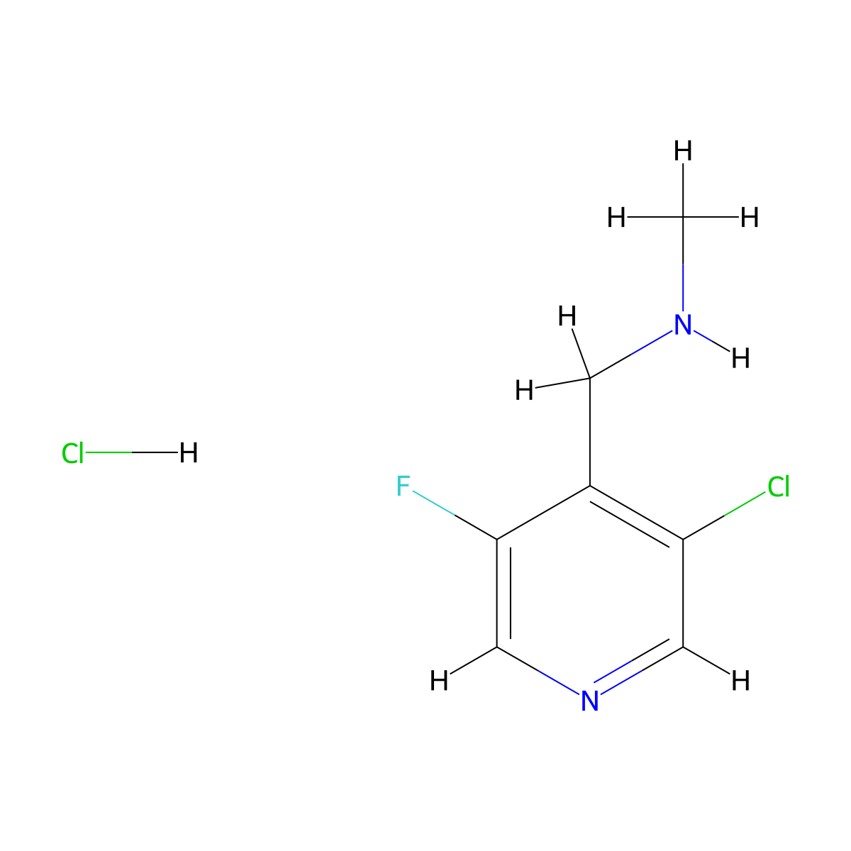 1-(3-chloro-5-fluoro-4-pyridinyl)-N-methylmethanamine;hydrochloride molecular structure, CAS 3026670-26-5
