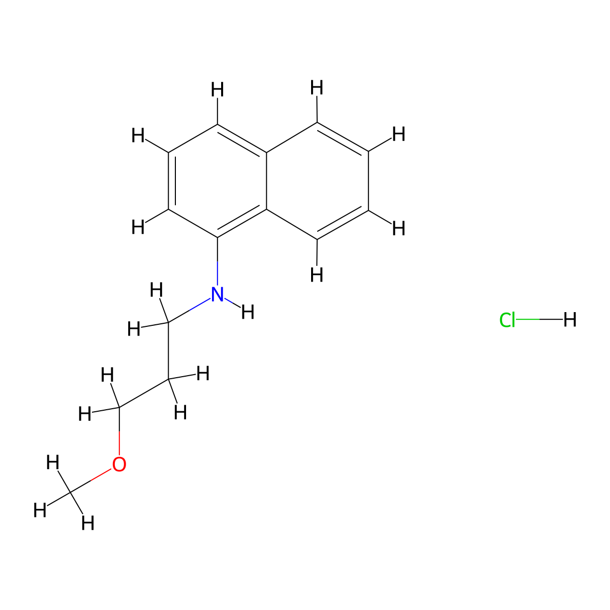N-(3-methoxypropyl)naphthalen-1-amine;hydrochloride molecular structure, CAS 3026670-32-3