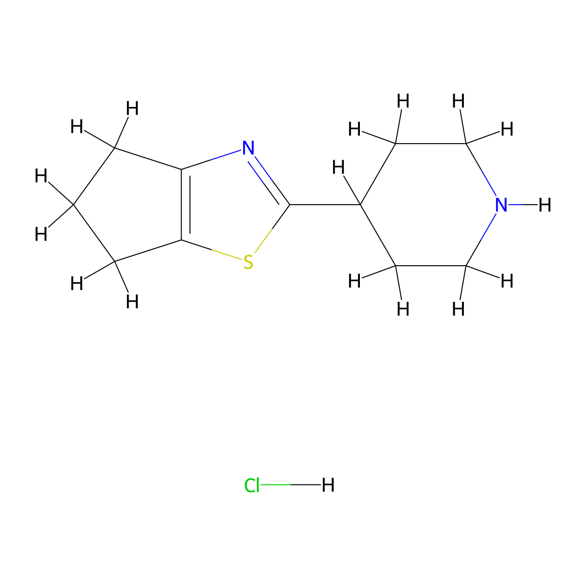 4-{4H,5H,6H-cyclopenta[d][1,3]thiazol-2-yl}piperidine hydrochloride molecular structure, CAS 3026670-36-7