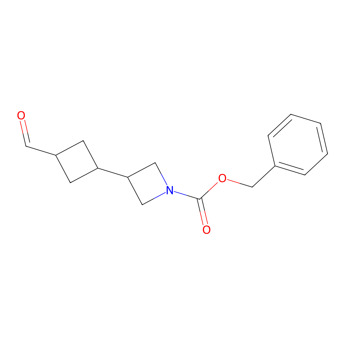 Benzyl 3-(3-formylcyclobutyl)azetidine-1-carboxylate molecular structure, CAS 3026670-57-2