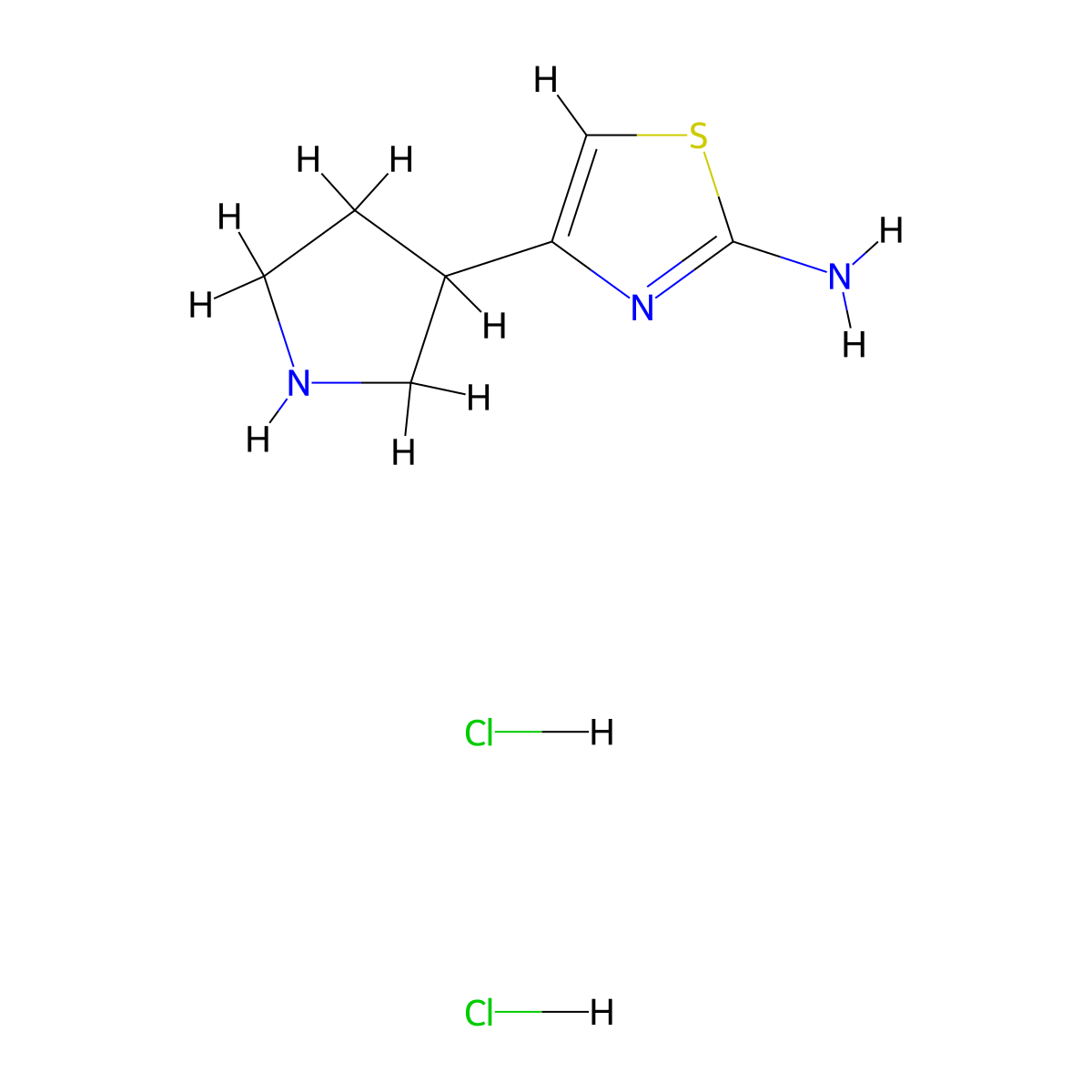 4-(Pyrrolidin-3-yl)-1,3-thiazol-2-amine dihydrochloride molecular structure, CAS 3026670-62-9