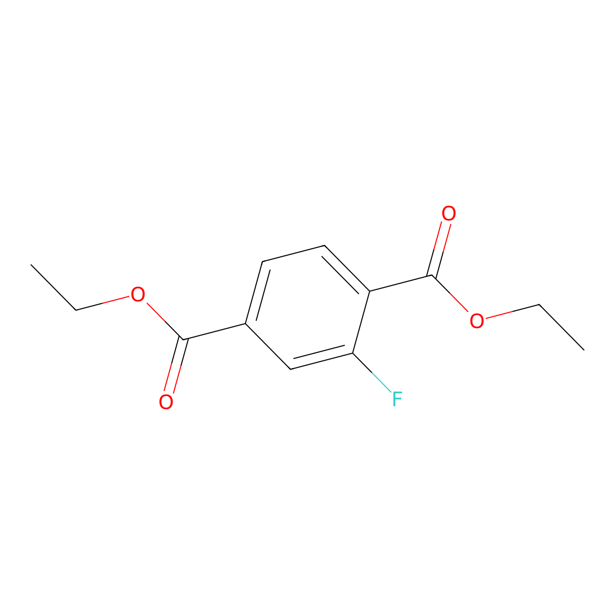 Diethyl 2-fluoroterephthalate molecular structure, CAS 3026670-70-9