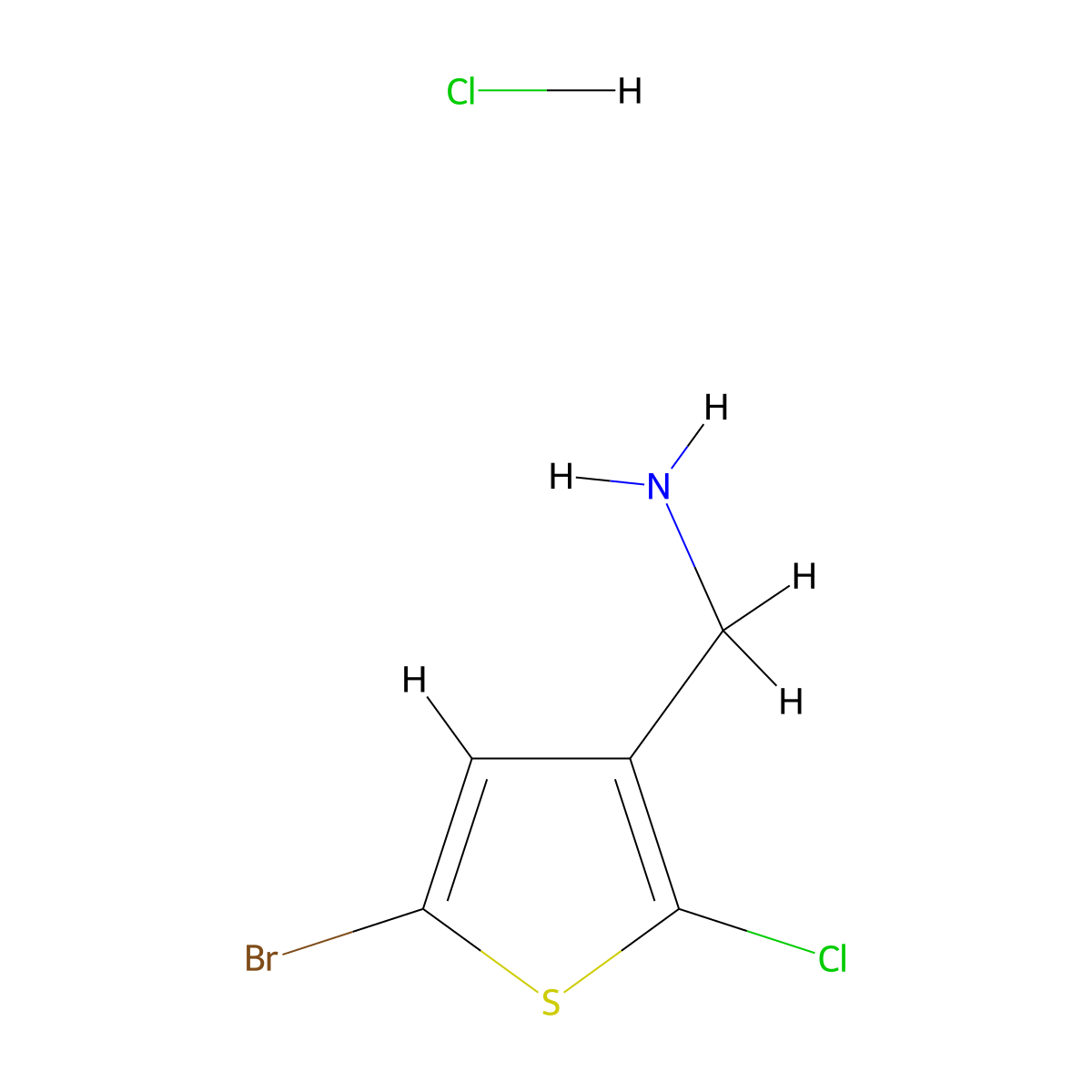 1-(5-Bromo-2-chlorothiophen-3-yl)methanamine hydrochloride molecular structure, CAS 3026670-73-2