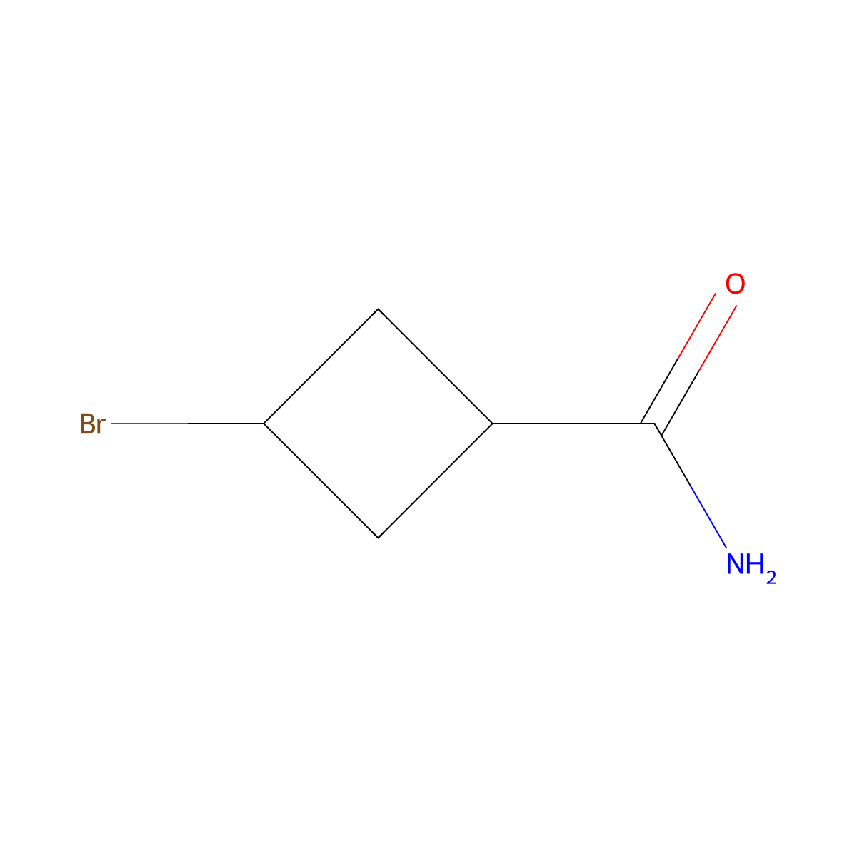 3-Bromocyclobutane-1-carboxamide molecular structure, CAS 3026670-76-5