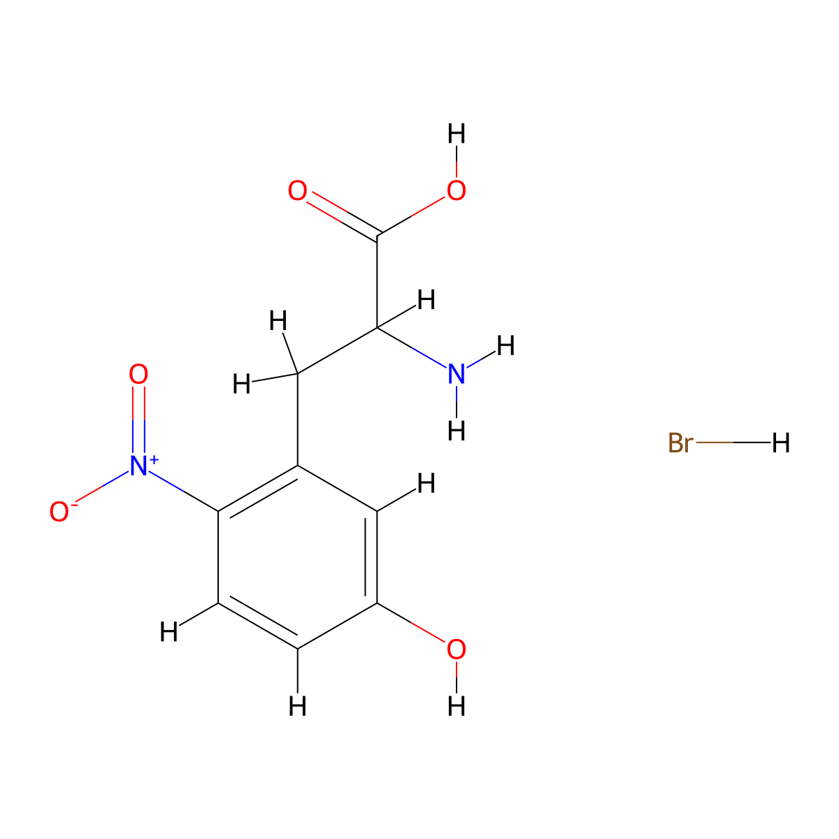 2-Amino-3-(5-hydroxy-2-nitrophenyl)propanoic acid;hydrobromide molecular structure, CAS 3026670-78-7