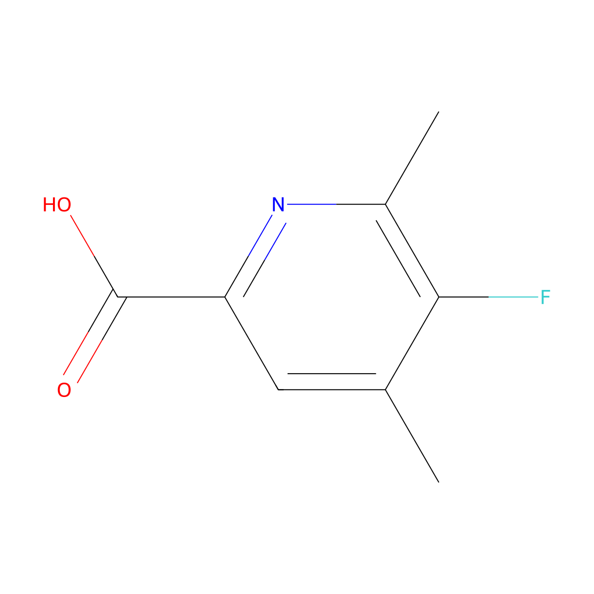 5-Fluoro-4,6-dimethylpyridine-2-carboxylic acid molecular structure, CAS 3026670-79-8
