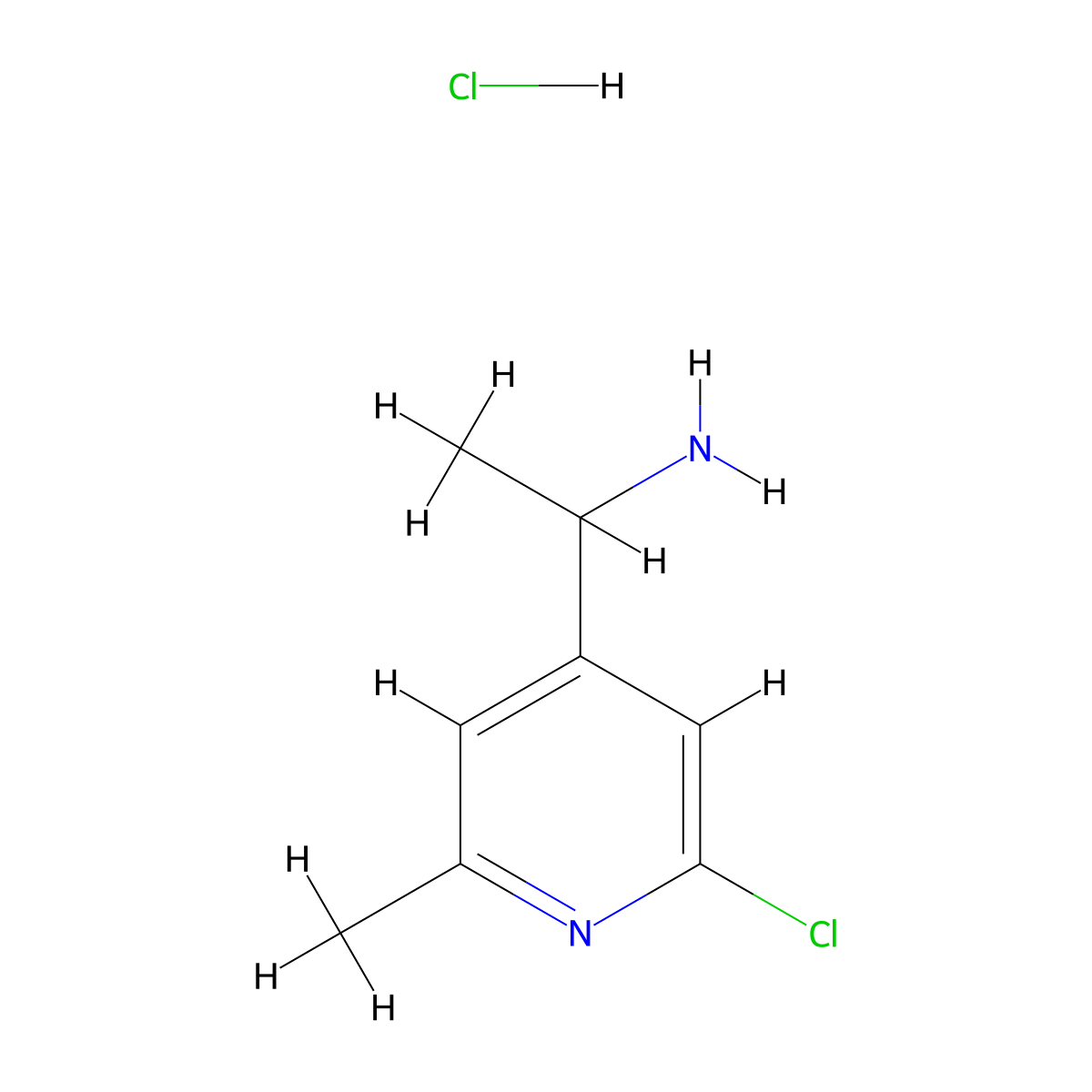 1-(2-Chloro-6-methylpyridin-4-yl)ethan-1-amine hydrochloride molecular structure, CAS 3026670-80-1
