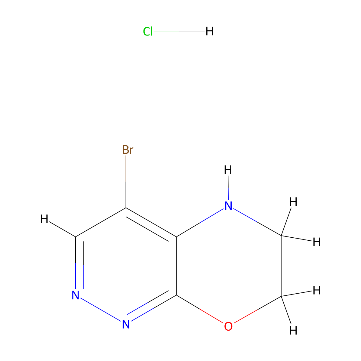 4-bromo-5H,6H,7H-pyridazino[3,4-b][1,4]oxazine hydrochloride molecular structure, CAS 3026676-52-5