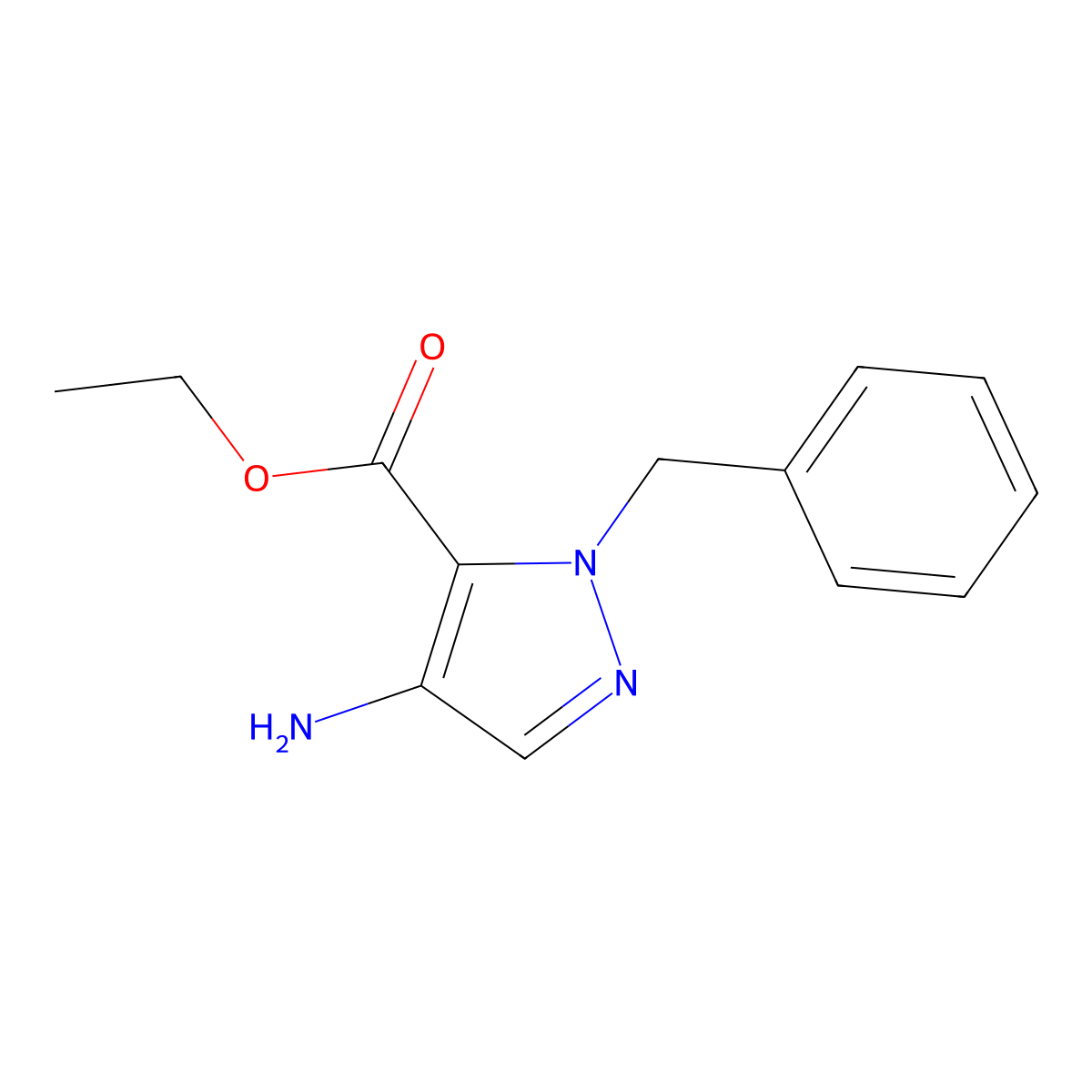 ethyl 4-amino-1-benzyl-1H-pyrazole-5-carboxylate molecular structure, CAS 3026676-55-8