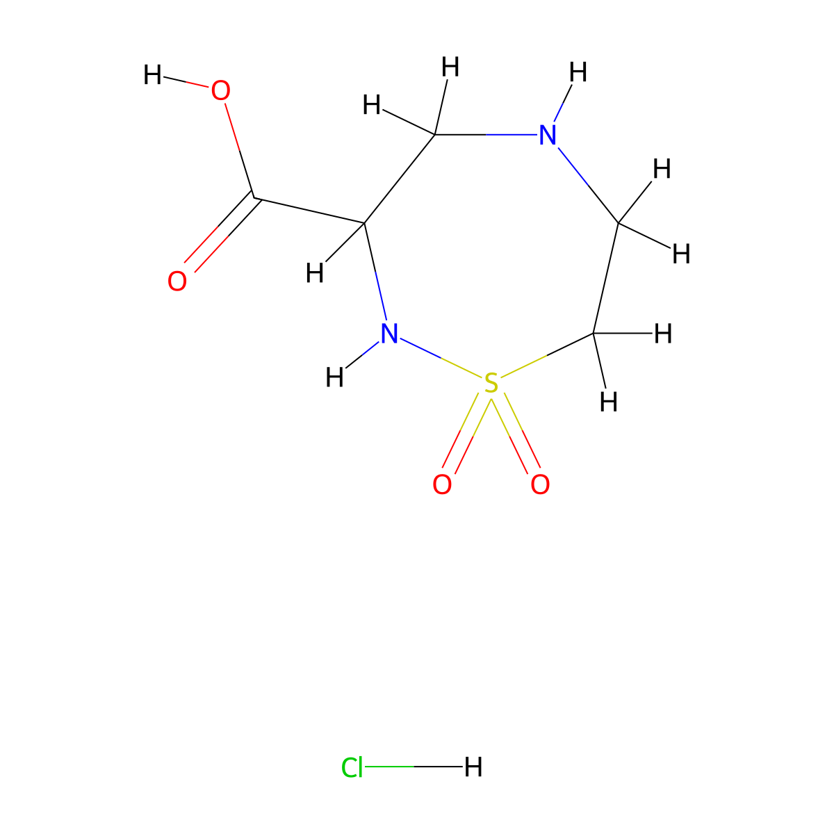 1,1-Dioxo-1lambda6,2,5-thiadiazepane-3-carboxylic acid hydrochloride molecular structure, CAS 3026676-61-6