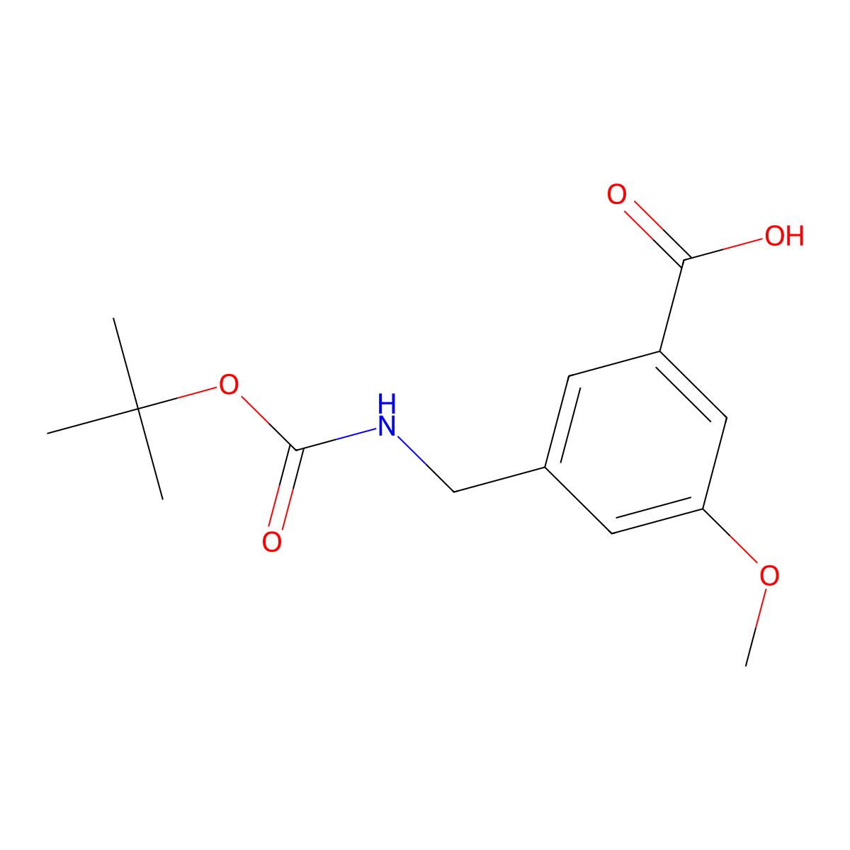 3-({[(Tert-butoxy)carbonyl]amino}methyl)-5-methoxybenzoic acid molecular structure, CAS 3026676-62-7