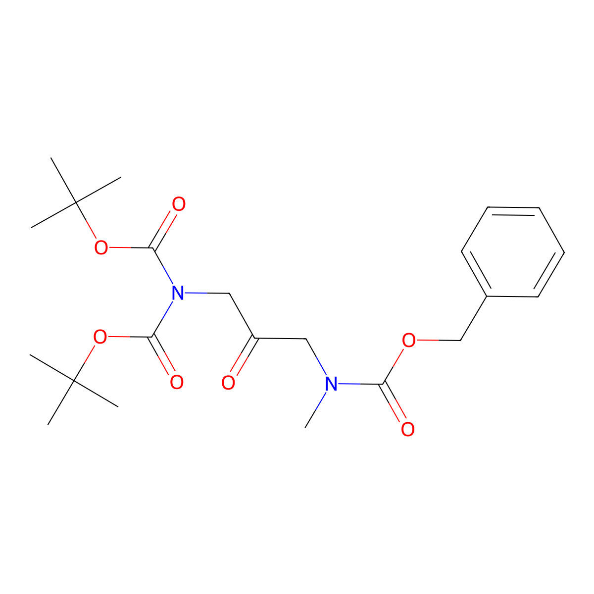 Benzyl (3-(bis(tert-butoxycarbonyl)amino)-2-oxopropyl)(methyl)carbamate molecular structure, CAS 3026676-63-8