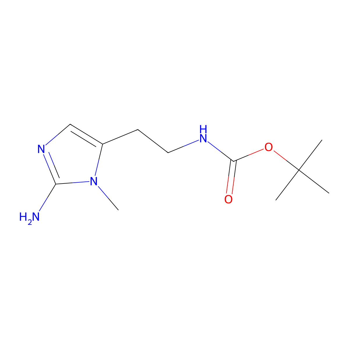 tert-butyl N-[2-(2-amino-1-methyl-1H-imidazol-5-yl)ethyl]carbamate molecular structure, CAS 3026676-66-1