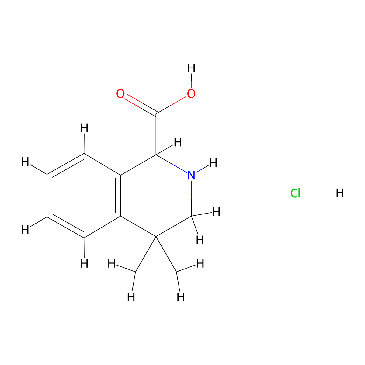 2',3'-dihydro-1'H-spiro[cyclopropane-1,4'-isoquinoline]-1'-carboxylic acid hydrochloride molecular structure, CAS 3026676-67-2