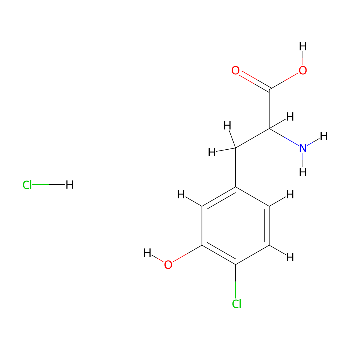 2-Amino-3-(4-chloro-3-hydroxyphenyl)propanoic acid hydrochloride molecular structure, CAS 3026676-69-4