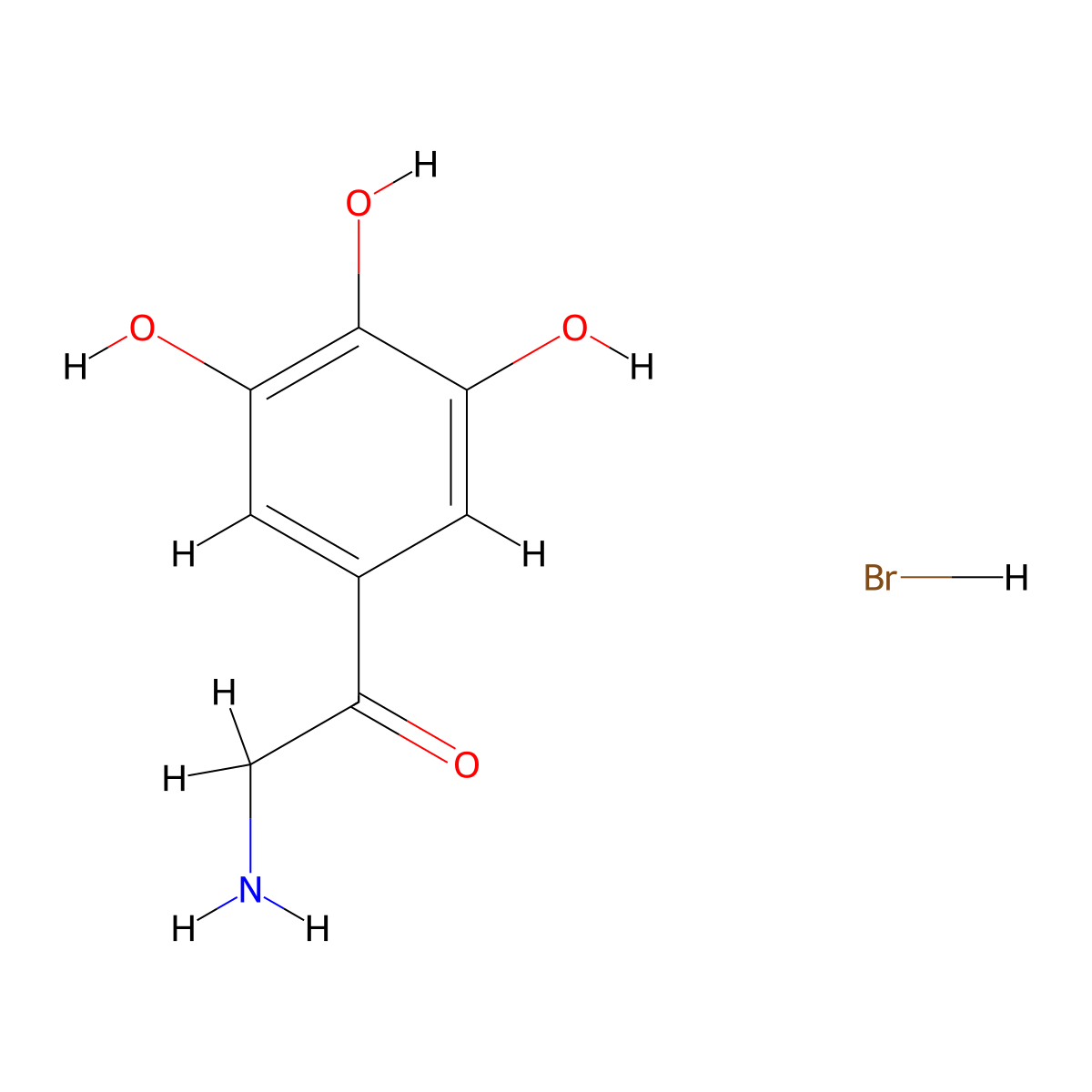 2-Amino-1-(3,4,5-trihydroxyphenyl)ethan-1-one hydrobromide molecular structure, CAS 3026676-83-2