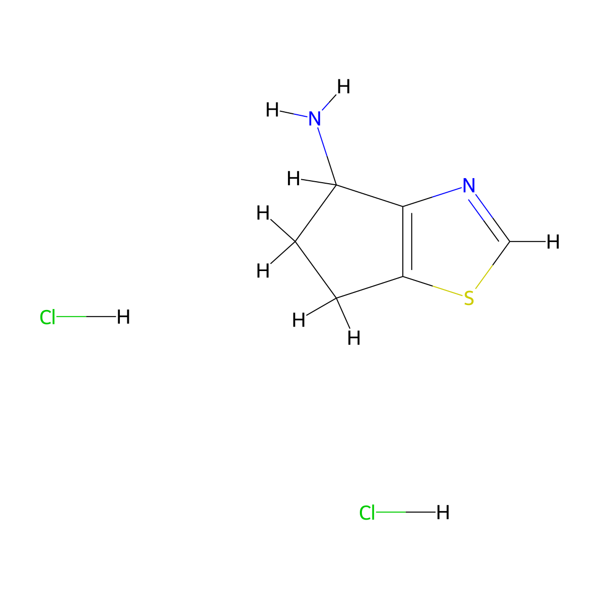 4H,5H,6H-cyclopenta[d][1,3]thiazol-4-amine dihydrochloride molecular structure, CAS 3026676-86-5