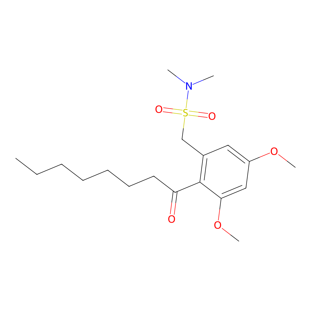 1-(3,5-Dimethoxy-2-octanoylphenyl)-N,N-dimethylmethanesulfonamide molecular structure, CAS 3026676-94-5