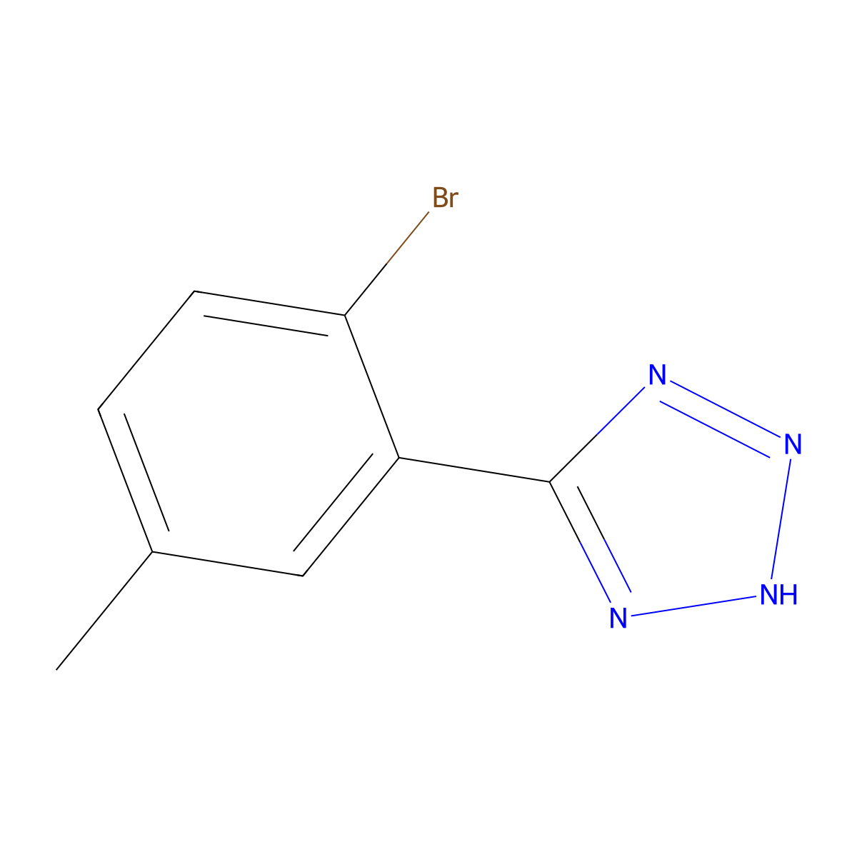 5-(2-bromo-5-methylphenyl)-2H-tetrazole molecular structure, CAS 3026676-98-9