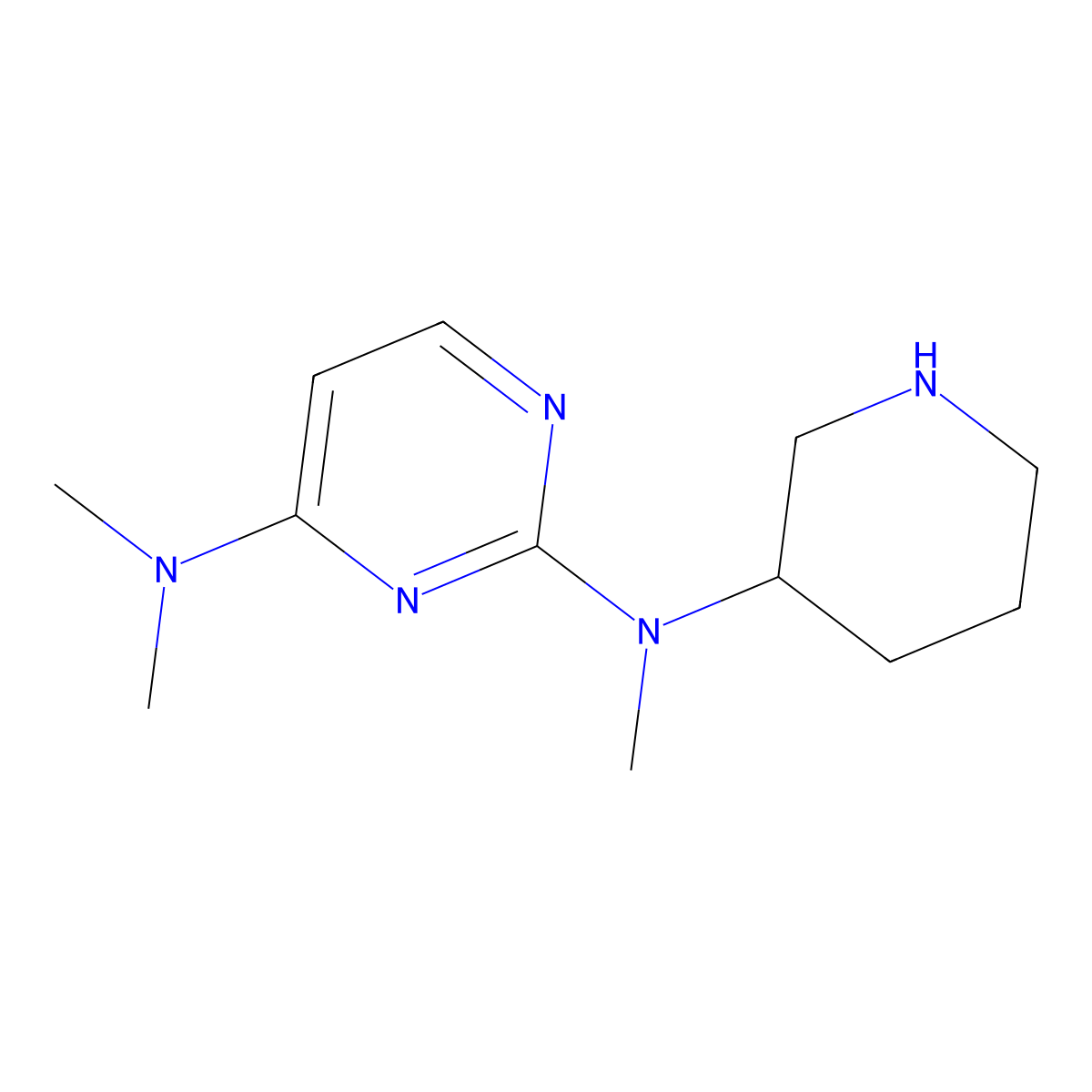 N2,N4,N4-trimethyl-N2-(piperidin-3-yl)pyrimidine-2,4-diamine molecular structure, CAS 3026677-00-6
