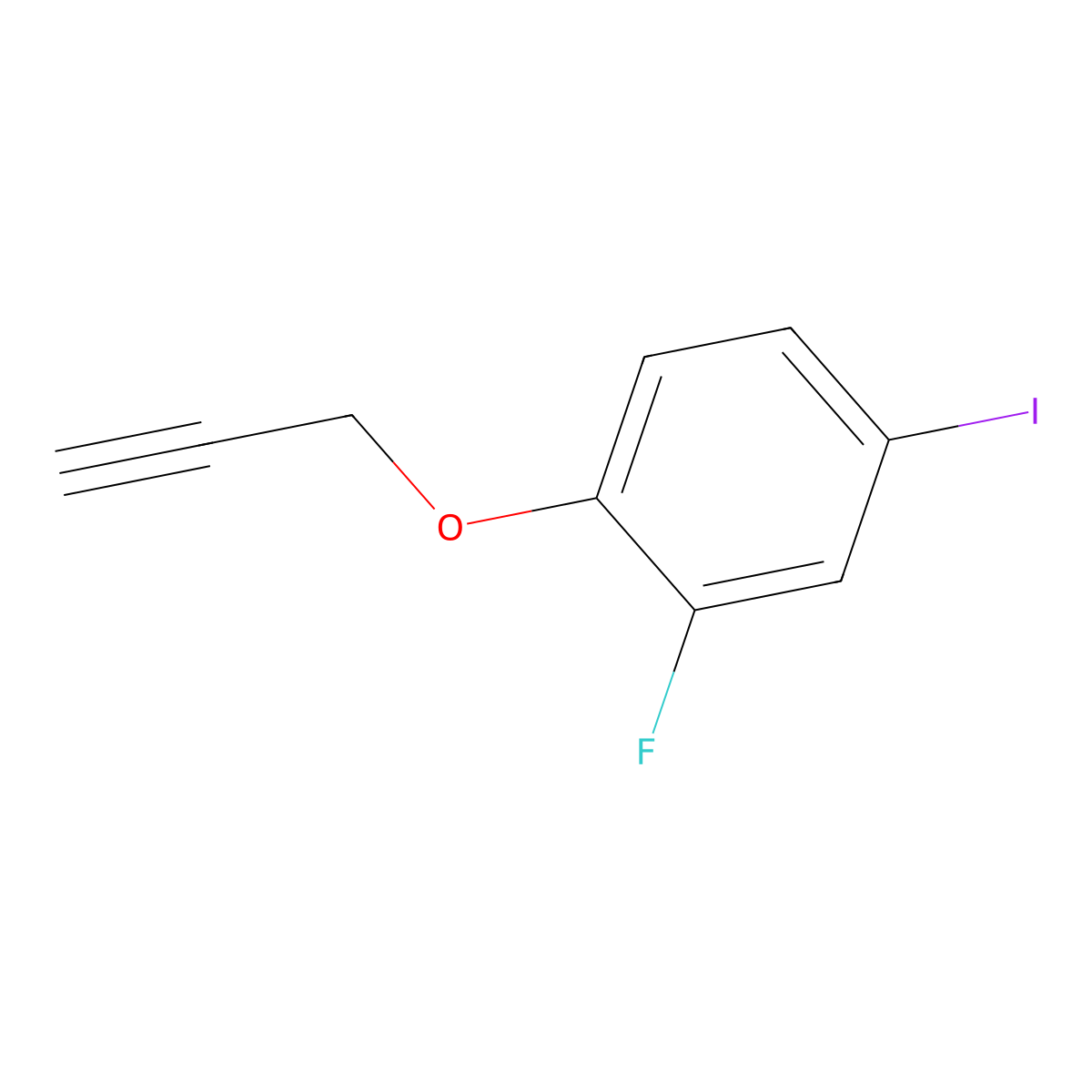 2-Fluoro-4-iodo-1-prop-2-ynoxybenzene molecular structure, CAS 3026677-02-8