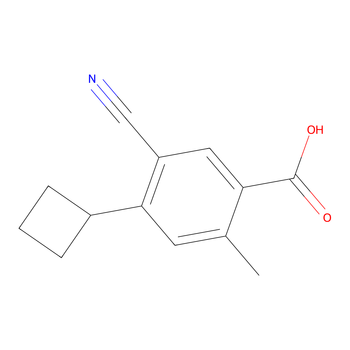 5-Cyano-4-cyclobutyl-2-methylbenzoic acid molecular structure, CAS 3026677-04-0