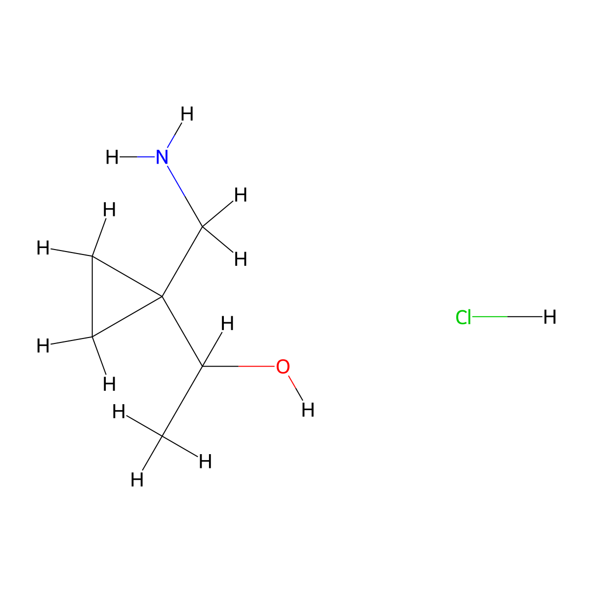 1-[1-(Aminomethyl)cyclopropyl]ethan-1-ol hydrochloride molecular structure, CAS 3026677-06-2