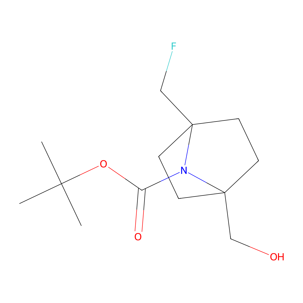 Tert-butyl 1-(fluoromethyl)-4-(hydroxymethyl)-7-azabicyclo[2.2.1]heptane-7-carboxylate molecular structure, CAS 3026677-10-8